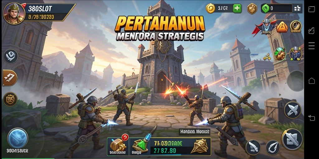 Tampilan gameplay Tower Defense yang mendebarkan di 380SLOT.
