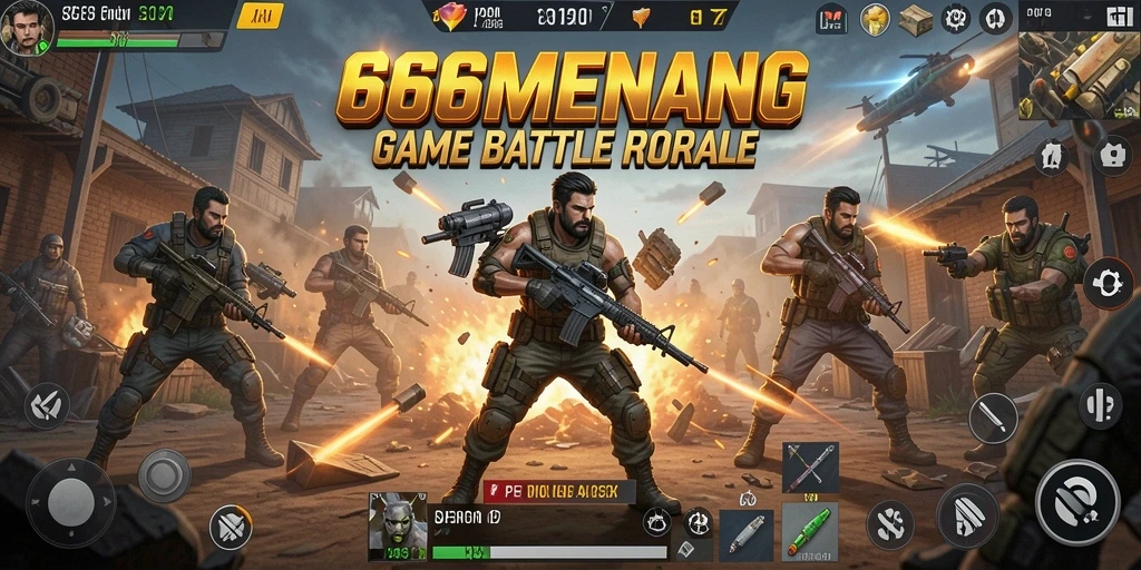 Screenshot gameplay 666MENANG menampilkan aksi Battle Royale yang mendebarkan.