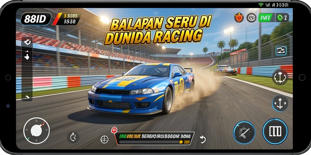 Screenshot gameplay 88ID yang menampilkan aksi balapan seru.