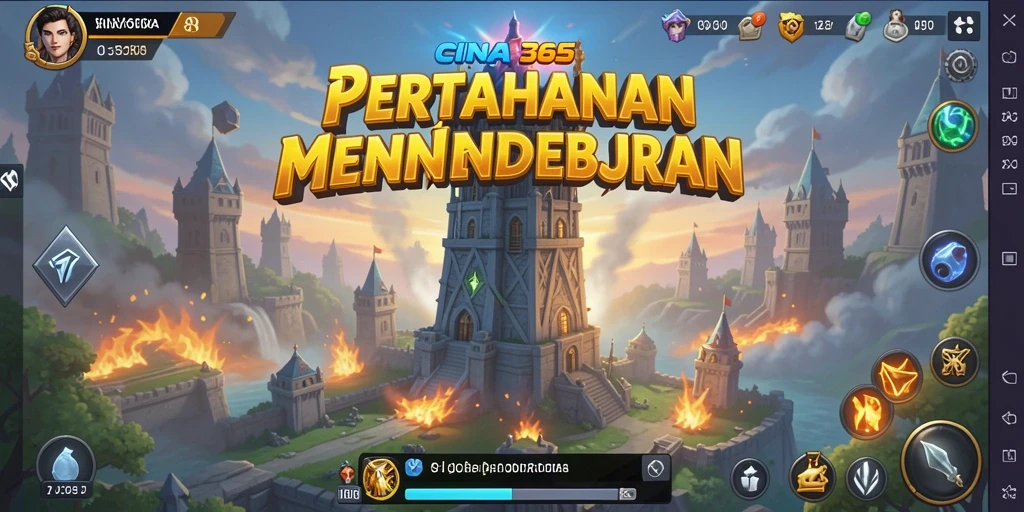Tampilan tangkapan layar CINA365 menunjukkan aksi pertahanan menara yang mendebarkan.