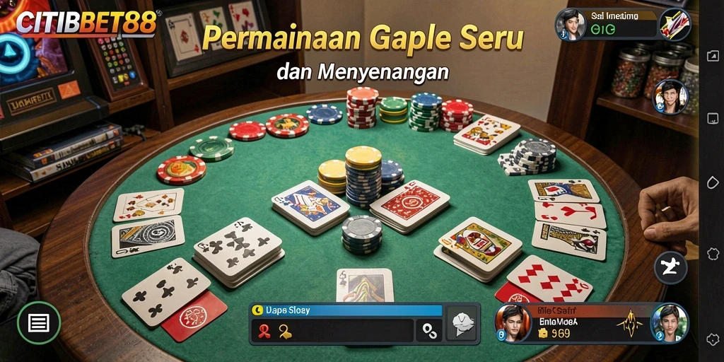 Screenshot gameplay CITIBET88 menampilkan kegembiraan bermain Gaple.