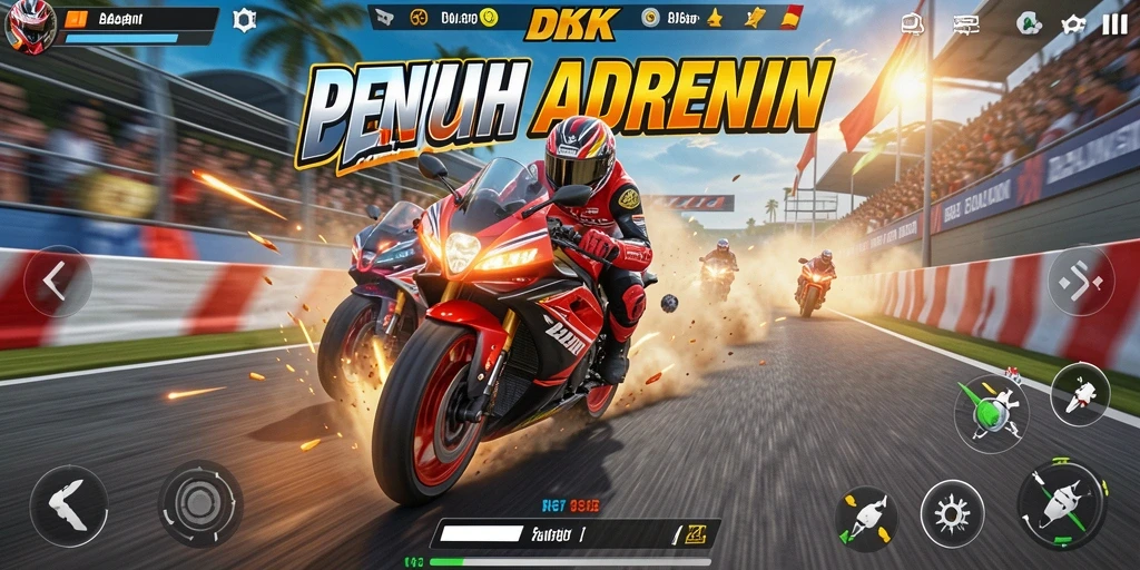 Gameplay menegangkan dari balap motor di DKK.