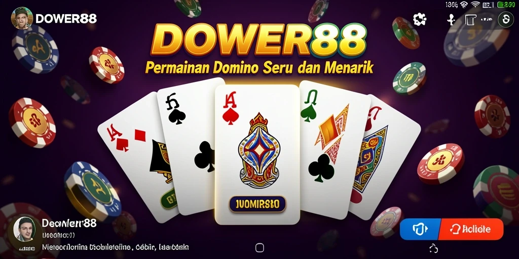 Screenshot gameplay DOWER88 menampilkan suasana permainan domino yang seru.