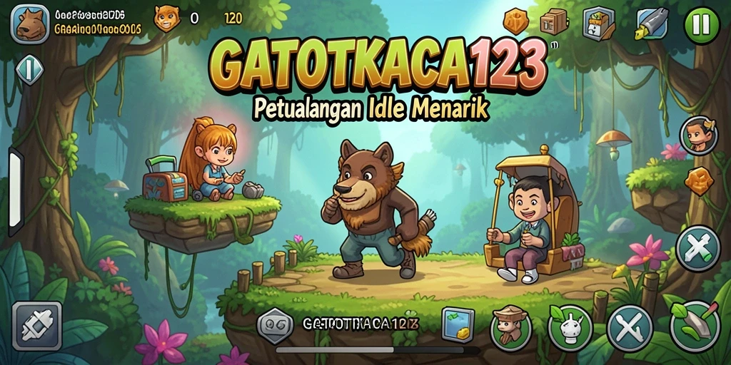 Tampilan gameplay Idle GATOTKACA123 yang menarik dan menyenangkan.
