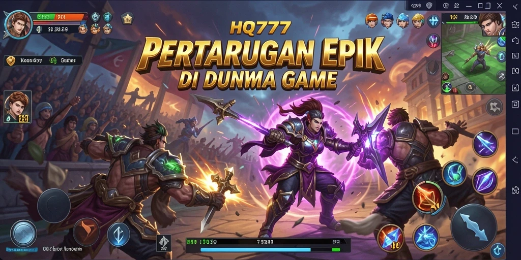Screenshot HQ777 menampilkan aksi pertarungan yang mendebarkan.