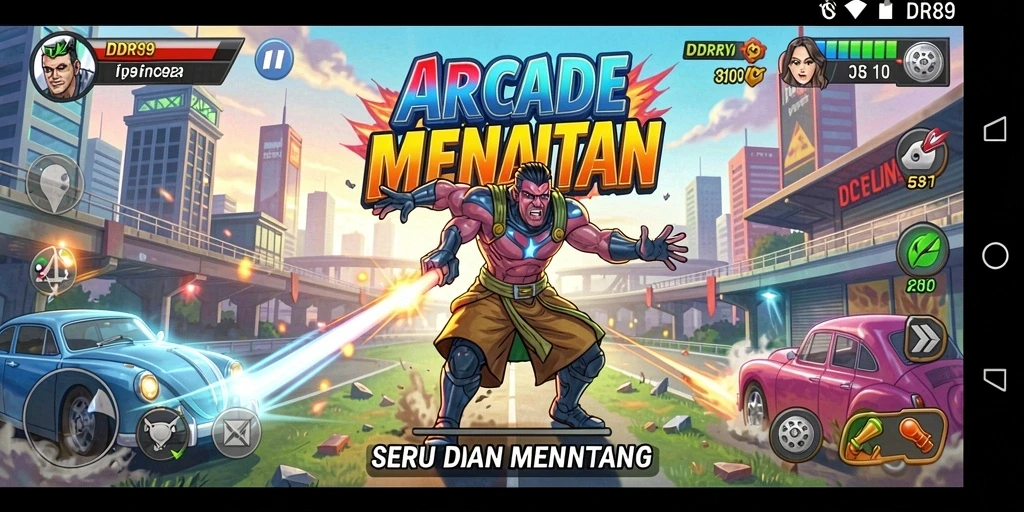 Tampilan gameplay yang seru dan penuh aksi di IDR89.