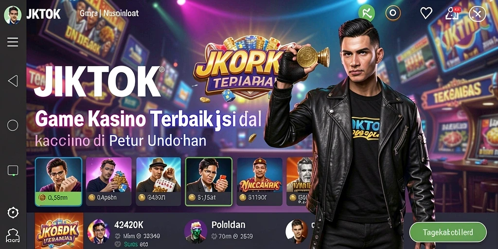 Screenshot gameplay JKTOK memperlihatkan suasana kasino yang menegangkan.
