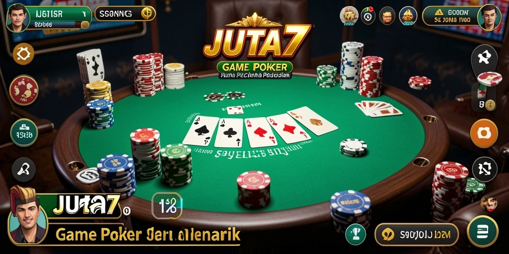 Gameplay seru dari JUTA7 yang menampilkan permainan Poker interaktif.