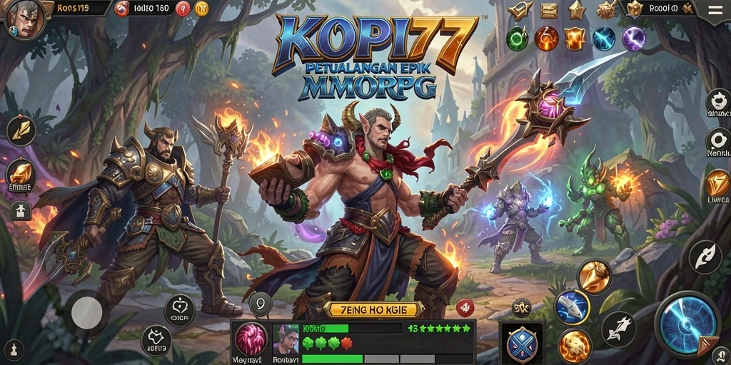 Tangkapan layar utama KOPI77 menampilkan petualangan seru dalam dunia MMORPG.