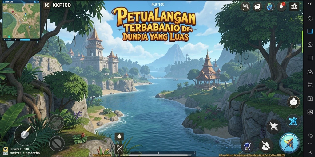 Tangkapan layar KPK100 menampilkan petualangan dalam dunia terbuka yang menakjubkan.