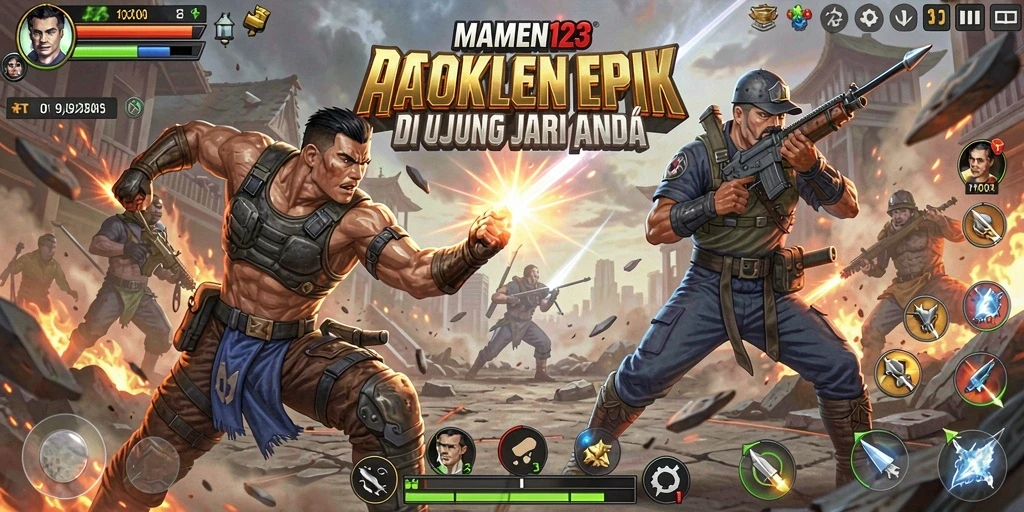 Screenshot gameplay MAMEN123 menunjukkan aksi mendebarkan dan grafis yang memukau.
