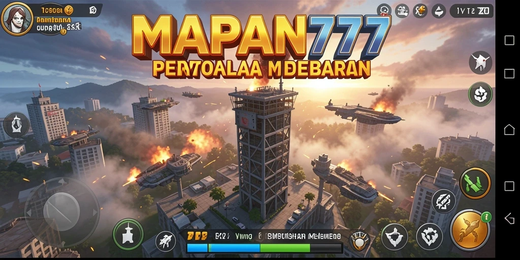 Gameplay MAPAN777 menunjukkan pertarungan strategi menara yang menarik.