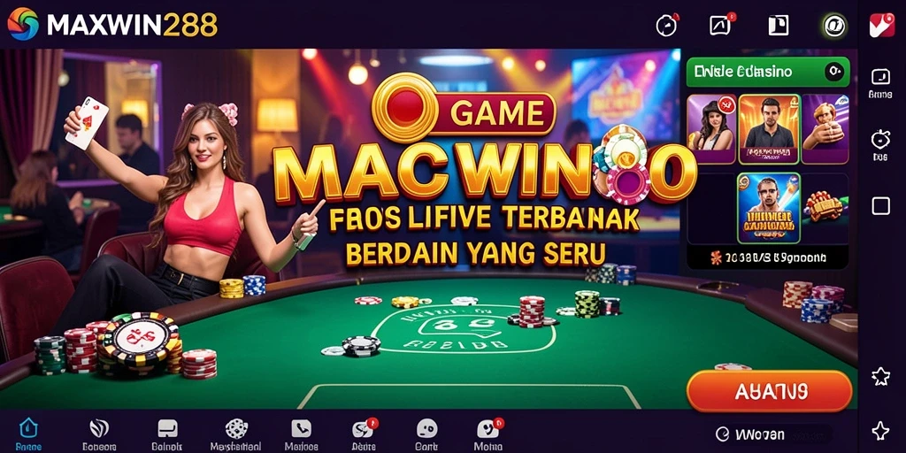 Tangkapan layar gameplay yang menampilkan dealer langsung di MAXWIN288.