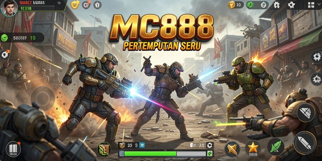 Tampilan gameplay seru dari MC888 dalam pertempuran Battle Royale.