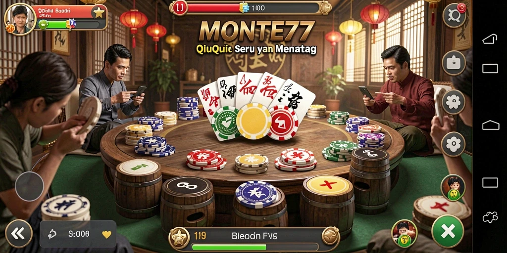 Screenshot game QiuQiu dengan gameplay yang seru.