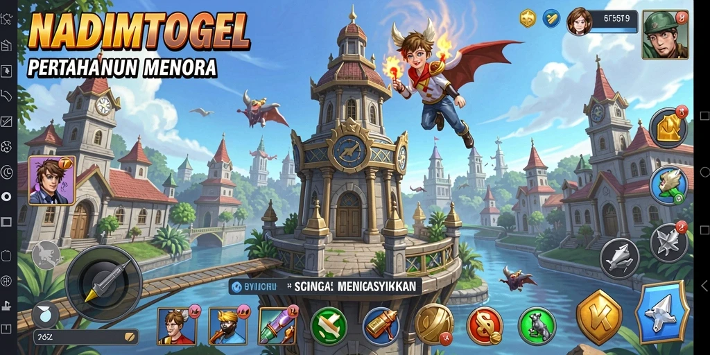Tampilan menarik dari gameplay <strong>NADIMTOGEL</strong> yang penuh aksi Tower Defense.