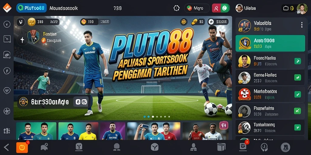 Tampilan interaktif gameplay aplikasi Sportsbook PLUTO88.