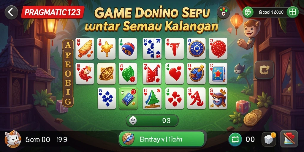 Screenshot gameplay domino PRAGMATIC123 menampilkan keseruan permainan