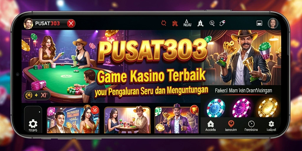 Tampilan permainan kasino yang mendebarkan di PUSAT303.