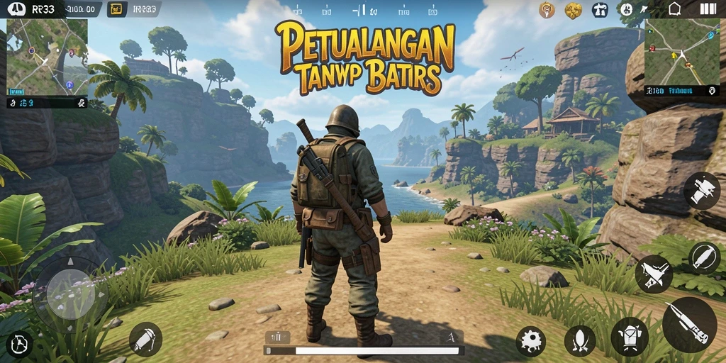 Screenshot gameplay RR33 menampilkan dunia terbuka yang luas dan menakjubkan.