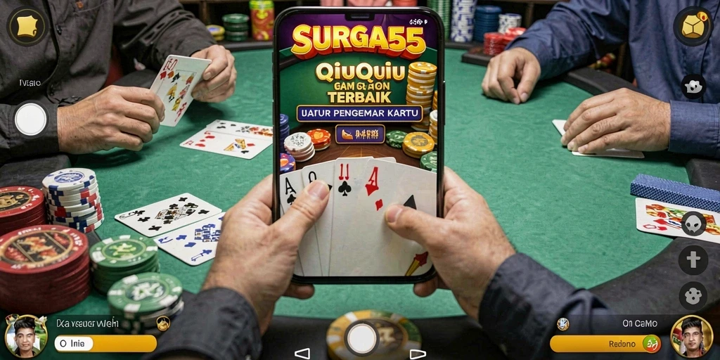 Screenshot permainan SURGA55 menampilkan duel QiuQiu yang mendebarkan.