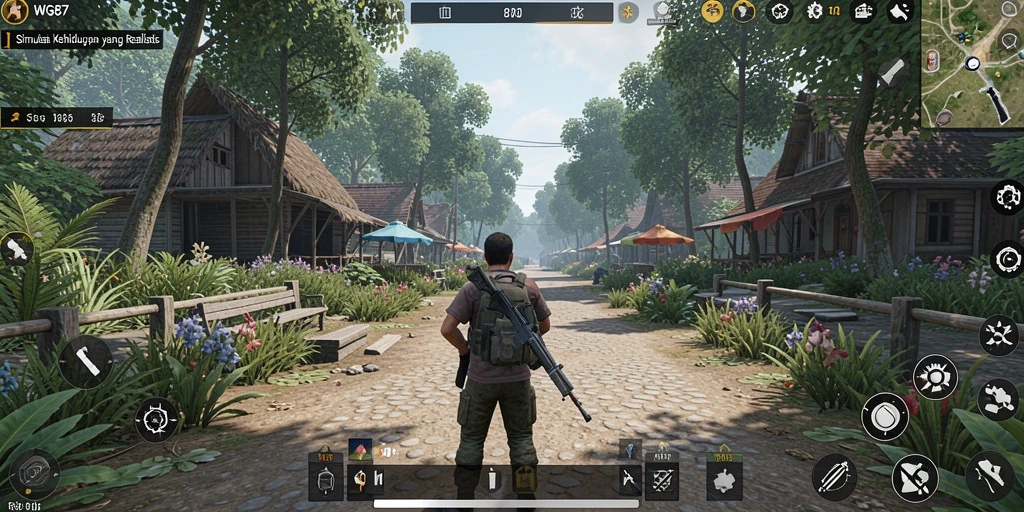 Screenshot menampilkan momen penting dalam gameplay Simulation WG87.